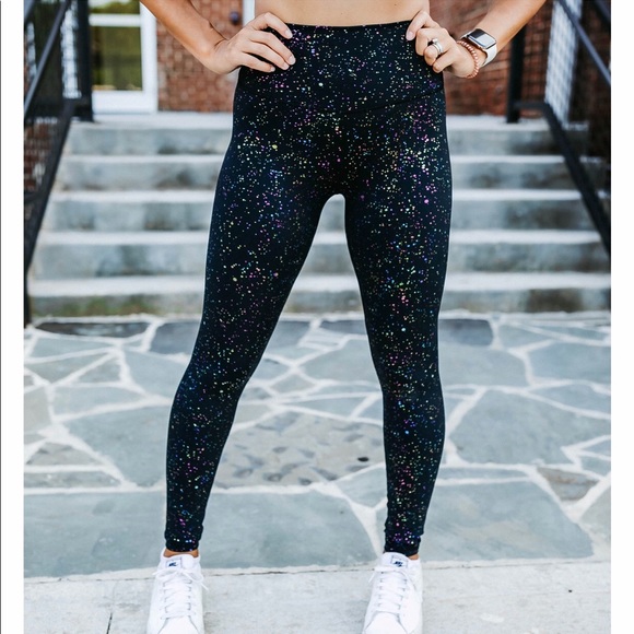 The Be Brand Pants - Rainbow Shimmer Black Leggings